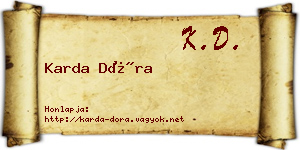 Karda Dóra névjegykártya