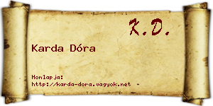 Karda Dóra névjegykártya